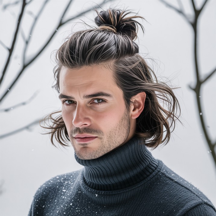 Man bun long hairstyle
