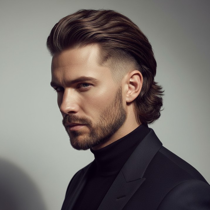 Long Hair with Tapered Sides