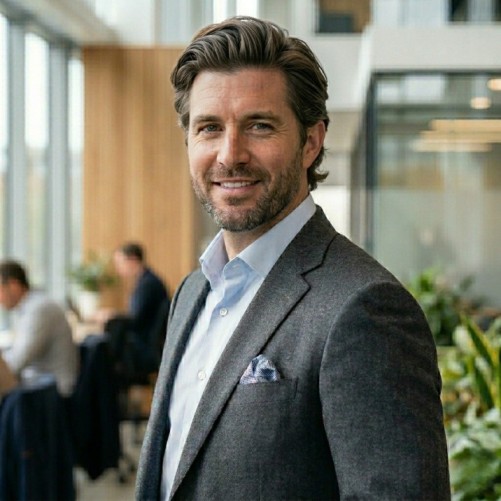 Medium flow hairstyle for professional men