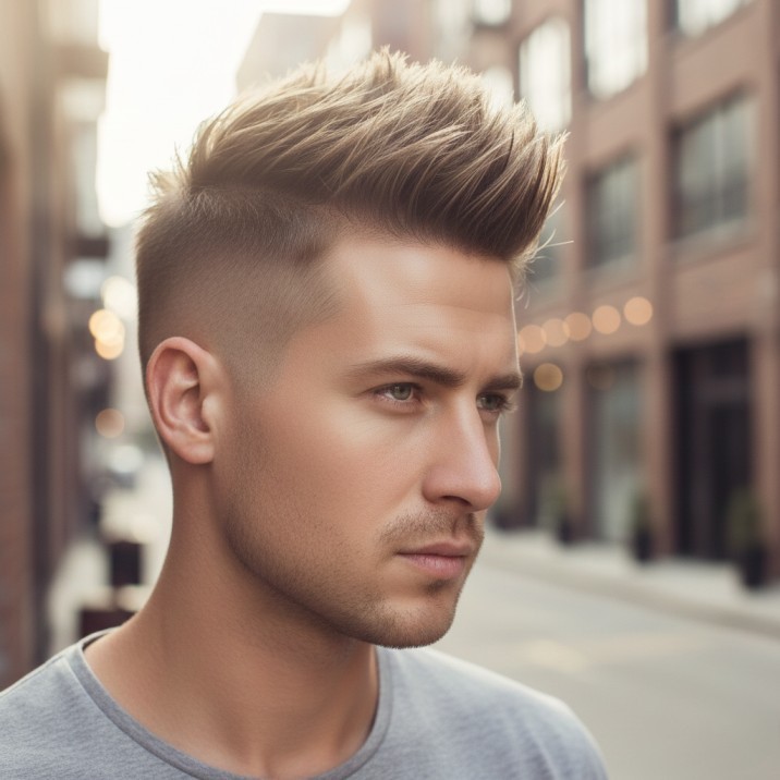 Soft piecey spiky hairstyle for men with loose natural texture and subtle definition