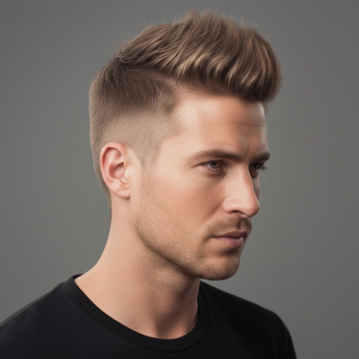 Spiky undercut hairstyle for men with long textured spikes and short sides