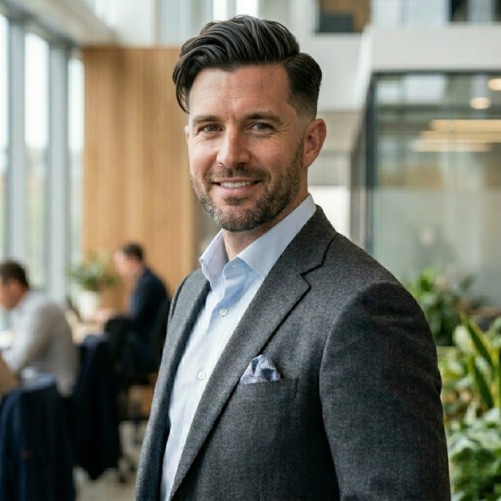 Textured comb over professional hairstyle for men