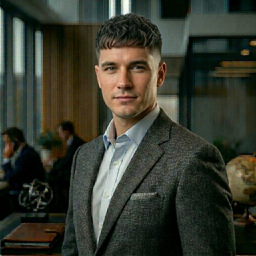 Textured fringe with taper fade for men