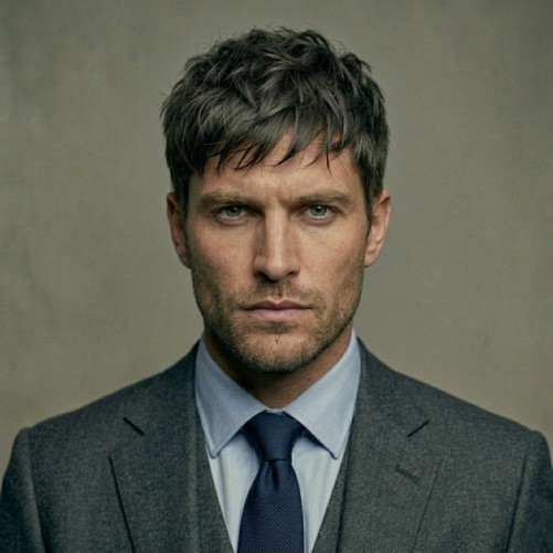 Textured crop medium hairstyle for men with choppy layers and matte natural finish