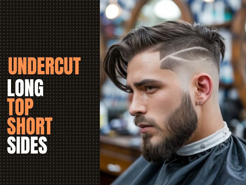 Undercut hairstyle with long top and sharply contrasting short sides