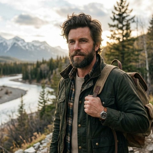 Rugged natural hairstyle with messy texture and casual styling